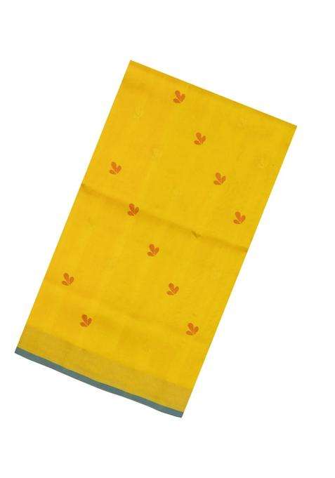 Yellow Handloom Uppada Silk Saree With Meena Floral Buttas With Buttas And Brocade Design For Women