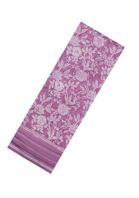 Pink Printed Chanderi Cotton Saree With Zari Border For Women