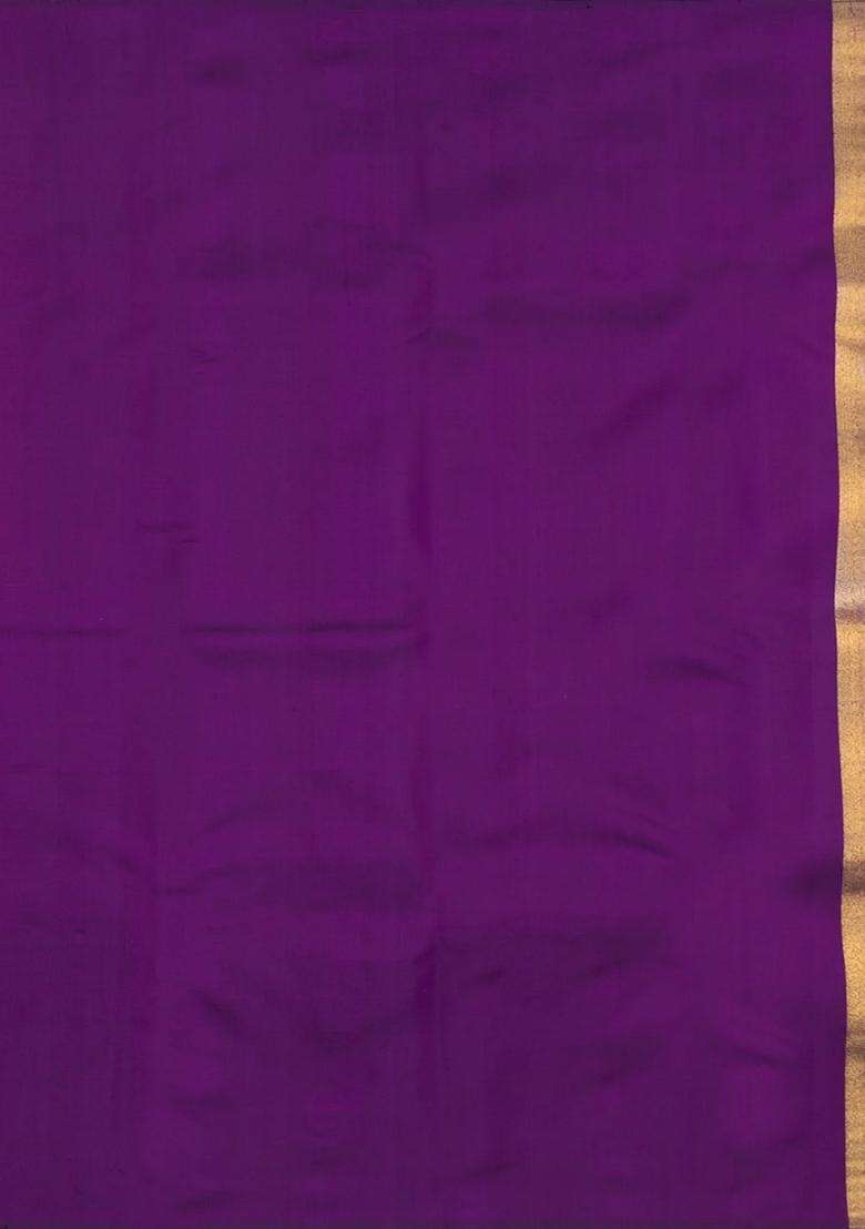Yellow Handloom Korvai Half Half Kanchipuram Silk Saree With Korvai And Temple Border Design For Women - Indya