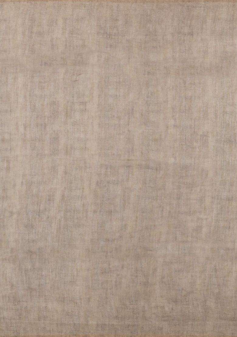 Taupe Printed Synthetic Linen Saree Mirror Work For Women - Indya