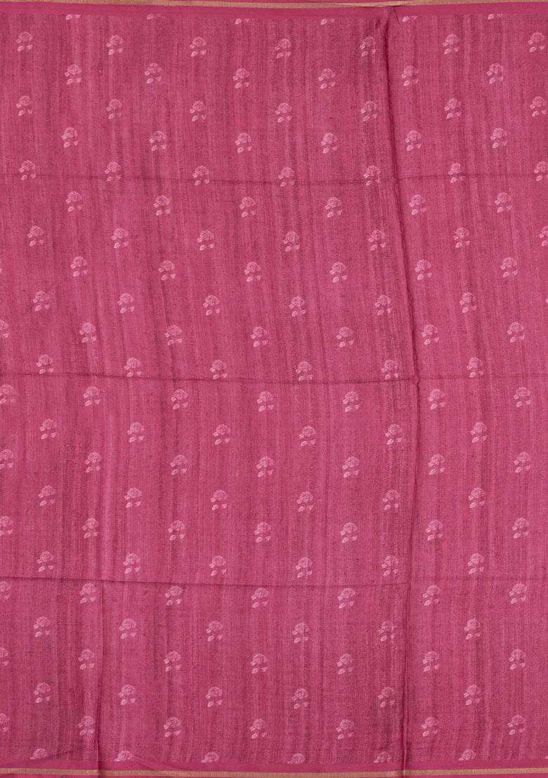 Sky Blue Printed Synthetic Tussar Silk Saree With Zari Border For Women - Indya