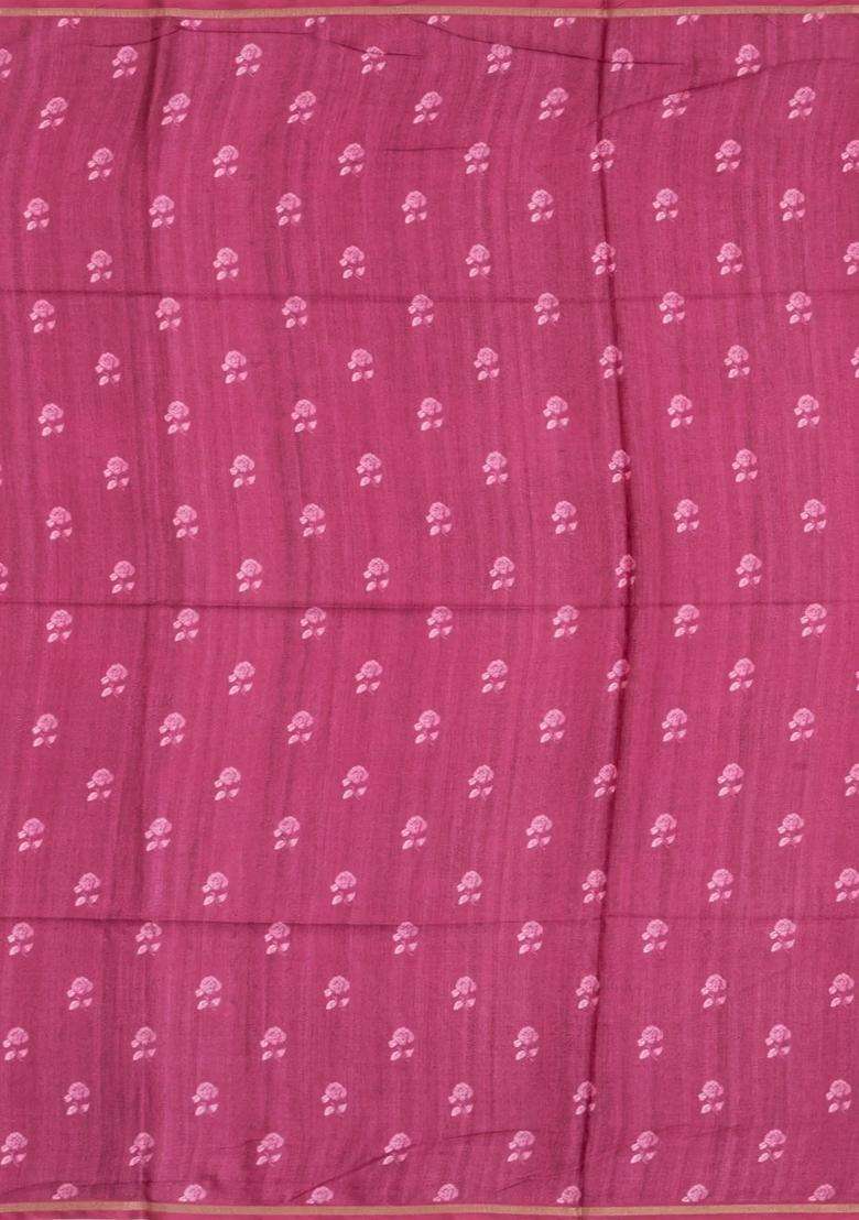 Mustard Printed Synthetic Tussar Silk Saree With Zari Border For Women - Indya