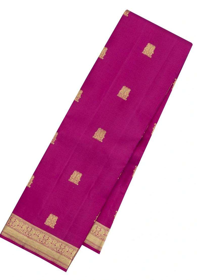 Pink Handloom Kanchipuram Silk Saree With Zari Buttas With Buttas And Brocade Design For Women - Indya