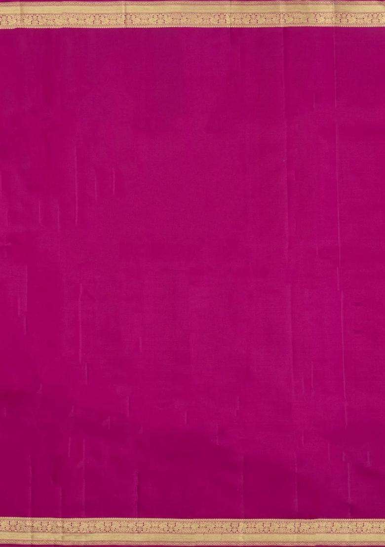 Pink Handloom Kanchipuram Silk Saree With Zari Buttas With Buttas And Brocade Design For Women - Indya