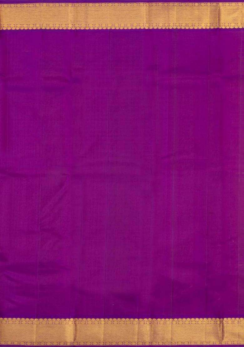 Yellow Handloom Korvai Kanchipuram Silk Saree With Contrast Border With Korvai And Temple Border Design For Women - Indya