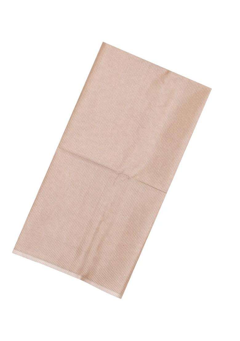 Taupe Woven Tussar Silk Saree With Stripes With Checks And Stripes Design For Women - Indya