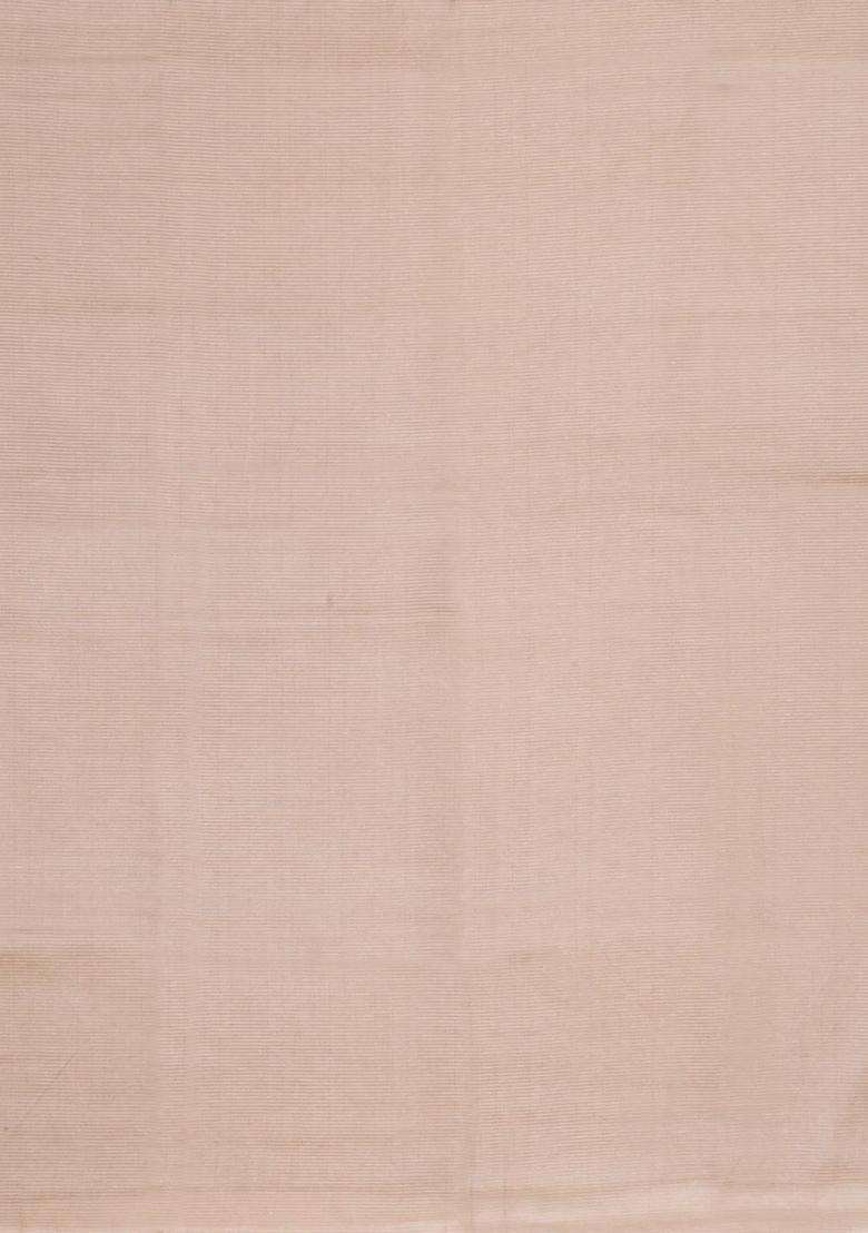 Taupe Woven Tussar Silk Saree With Stripes With Checks And Stripes Design For Women - Indya