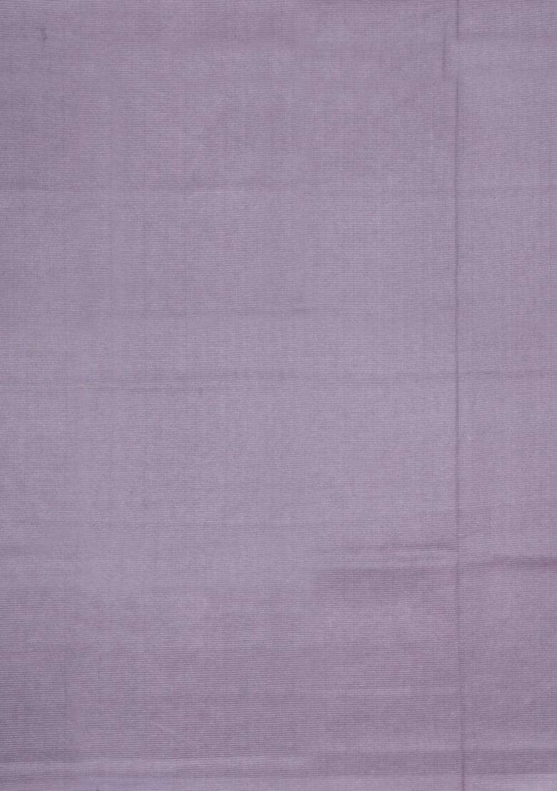 Dark Grey Woven Tussar Silk Saree With Stripes With Checks And Stripes Design For Women - Indya