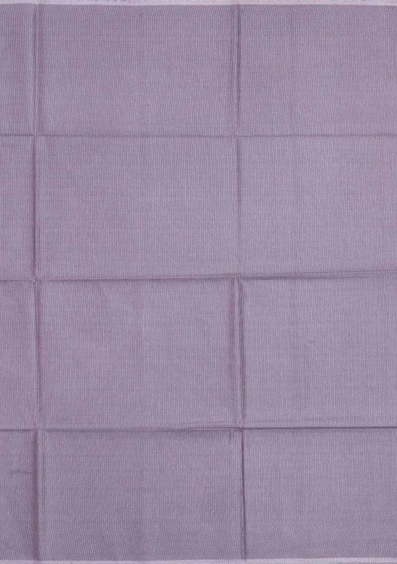 Dark Grey Woven Tussar Silk Saree With Stripes With Checks And Stripes Design For Women - Indya