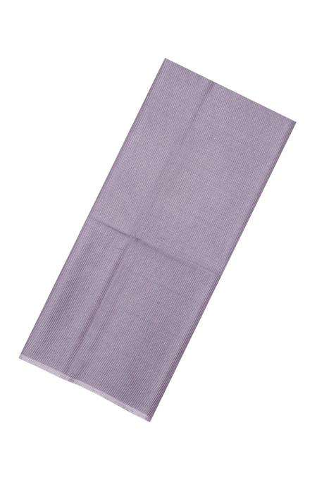 Dark Grey Woven Tussar Silk Saree With Stripes With Checks And Stripes Design For Women