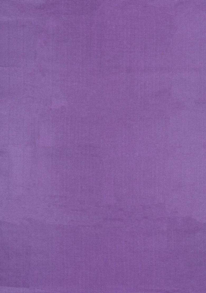 Lilac Woven Tussar Silk Saree With Stripes With Checks And Stripes Design For Women - Indya
