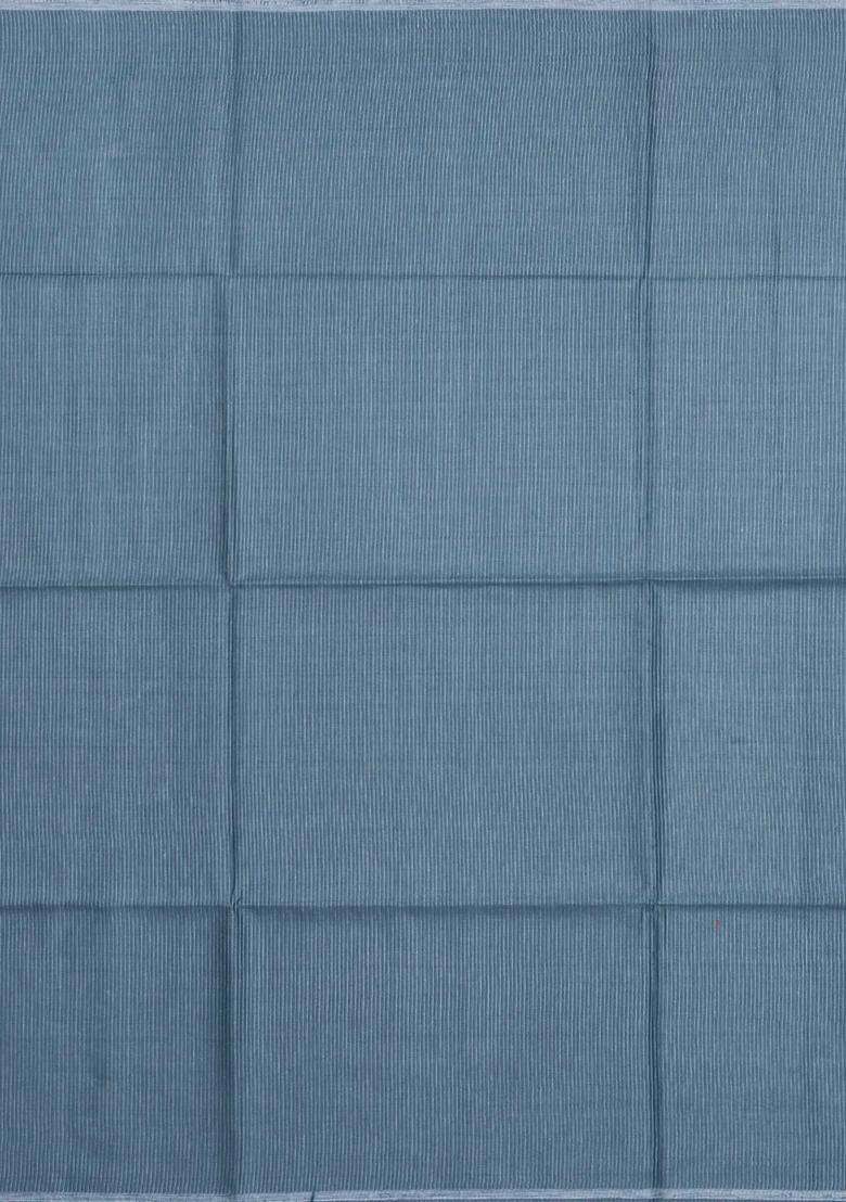 Shadow Green Woven Tussar Silk Saree With Stripes With Checks And Stripes Design For Women - Indya