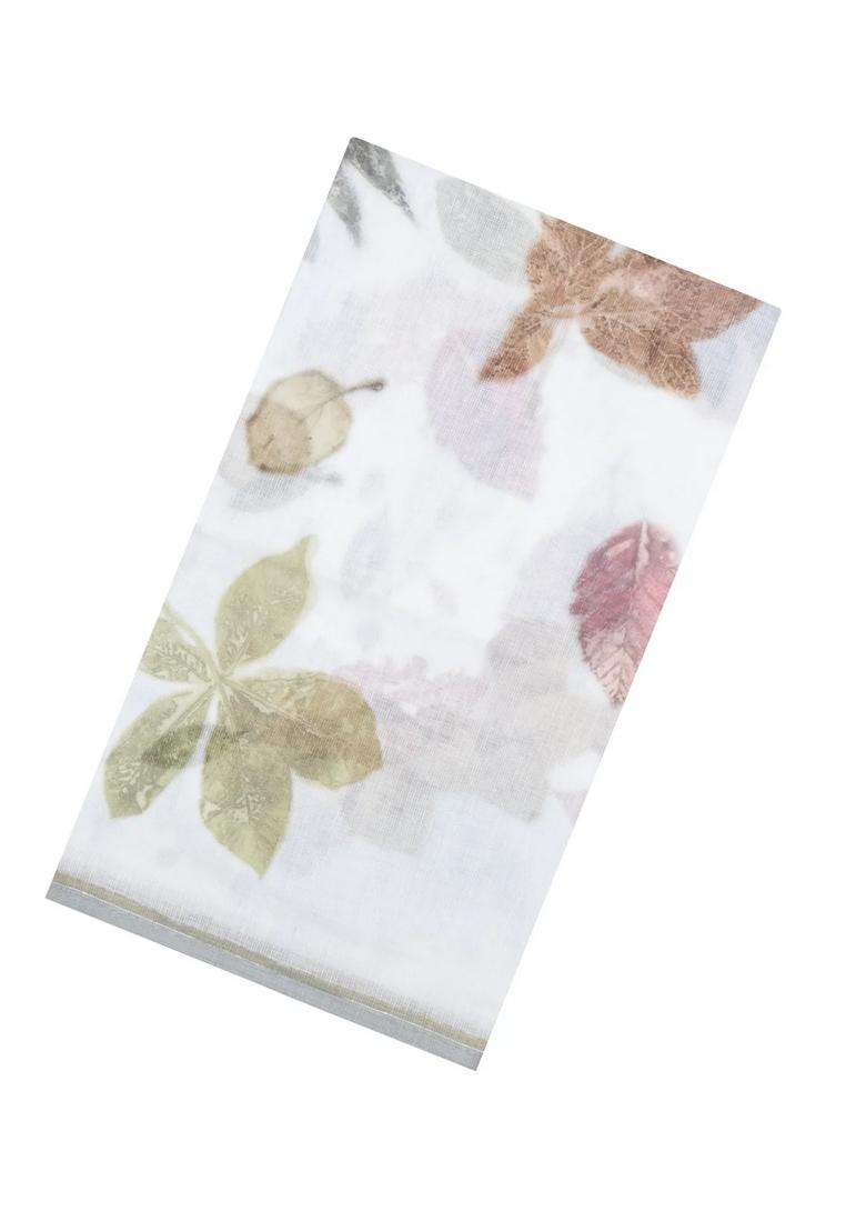 White Printed Synthetic Kota Art Silk Saree Zari Border With Jhalar For Women - Indya