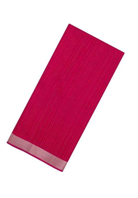 Pink Printed Synthetic Tussar Silk Saree With Zari Stripes Border For Women