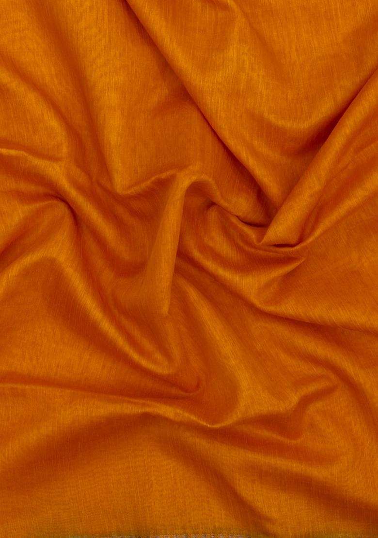 Mustard Woven Blended Art Chanderi Silk Cotton Saree With Zari Border With Traditional Woven Design For Women - Indya