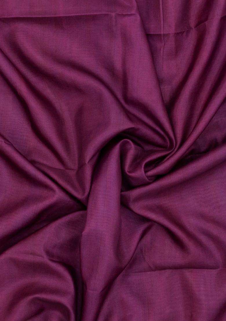Magenta Printed Synthetic Tussar Silk Saree With Contrast Border For Women - Indya