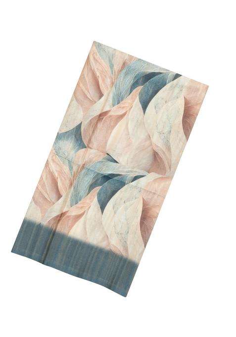 Dark Grey Printed Synthetic Tussar Silk Saree With Contrast Border For Women