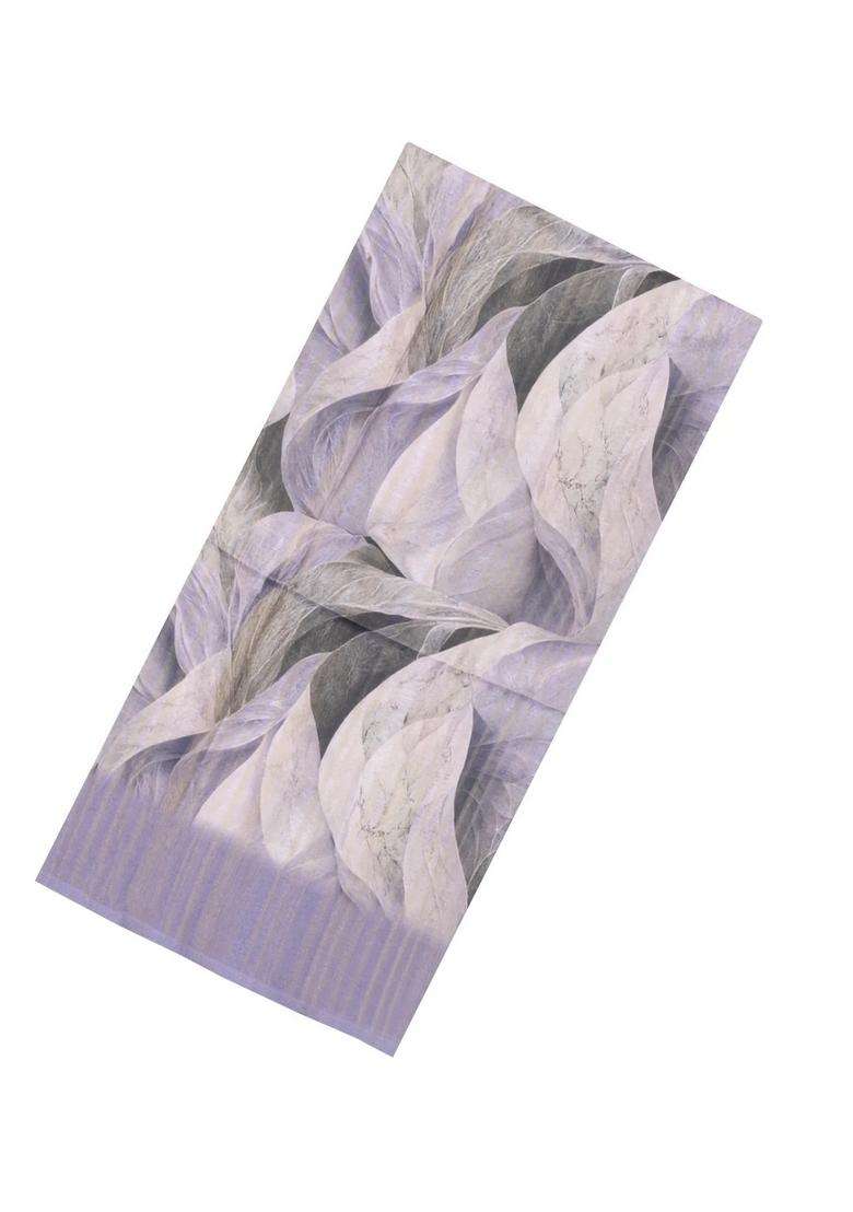 Lavander Lavender Printed Synthetic Tussar Silk Saree With Contrast Border For Women - Indya