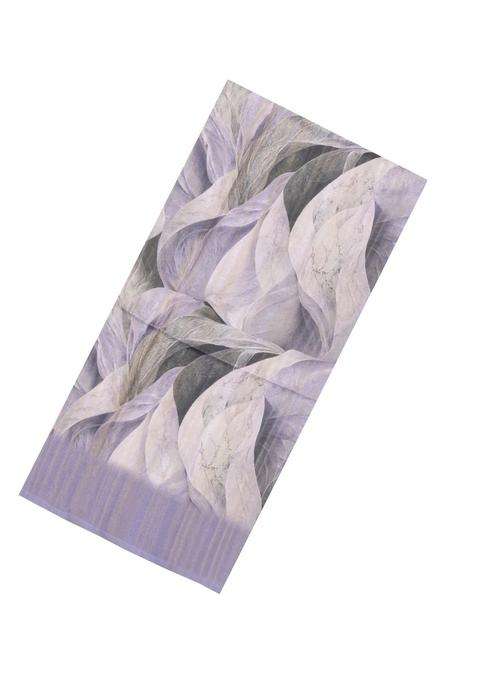 Lavander Lavender Printed Synthetic Tussar Silk Saree With Contrast Border For Women