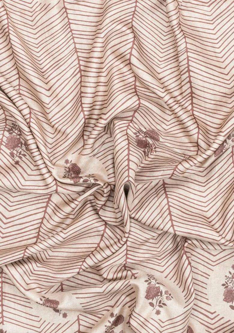 Dusty Pink Printed Synthetic Tussar Silk Saree With Contrast Border For Women - Indya