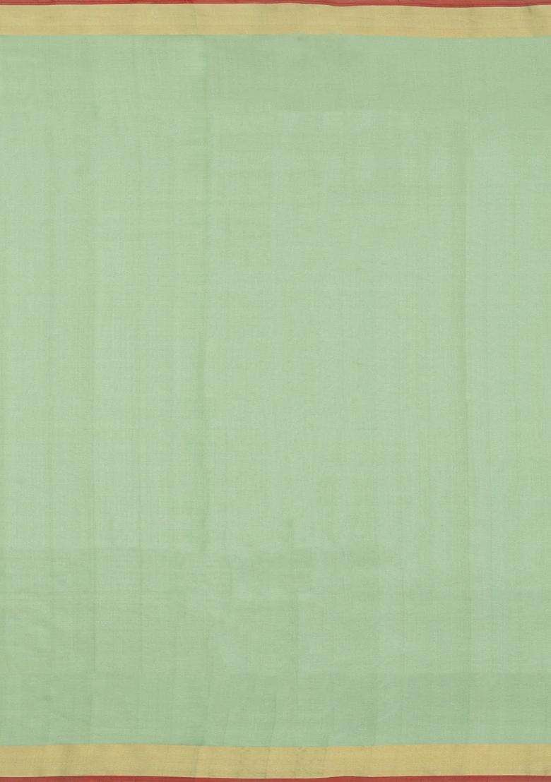 Aquamarine Handloom Uppada Silk Saree With Floral Buttas With Buttas And Brocade Design For Women - Indya