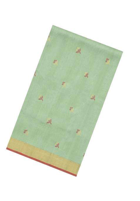 Aquamarine Handloom Uppada Silk Saree With Floral Buttas With Buttas And Brocade Design For Women
