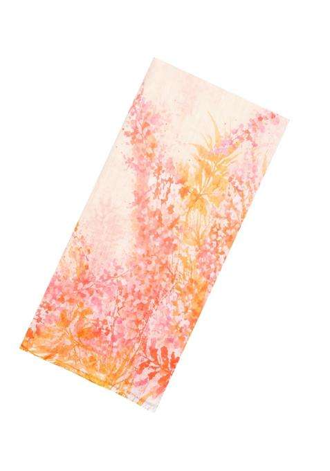 Cream Printed Synthetic Linen Saree With Abstract Motifs For Women