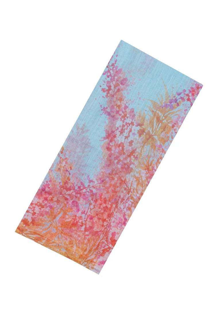 Turquoise Printed Synthetic Linen Saree With Abstract Motifs For Women - Indya
