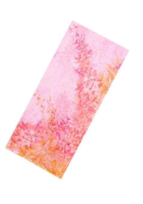 Baby Pink Printed Synthetic Linen Saree With Abstract Motifs For Women