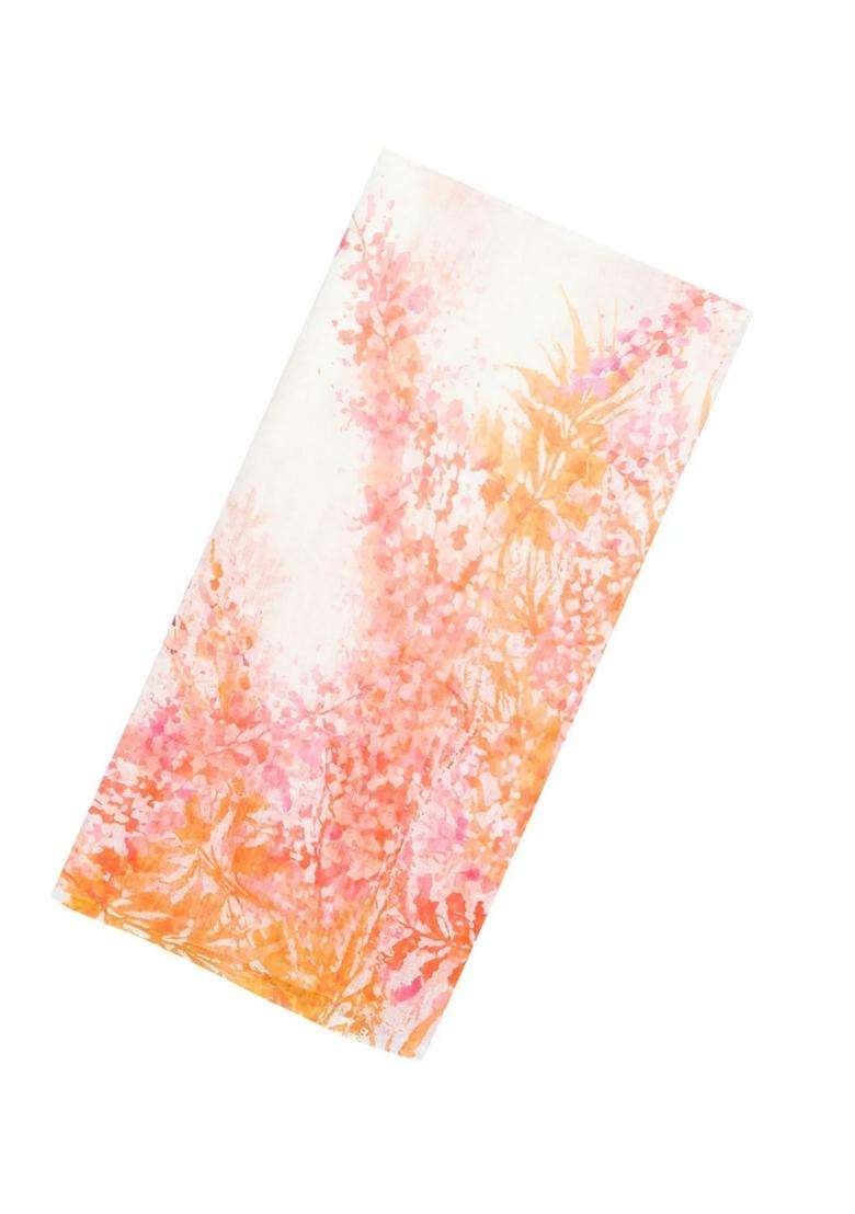 White Printed Synthetic Linen Saree With Abstract Motifs For Women - Indya