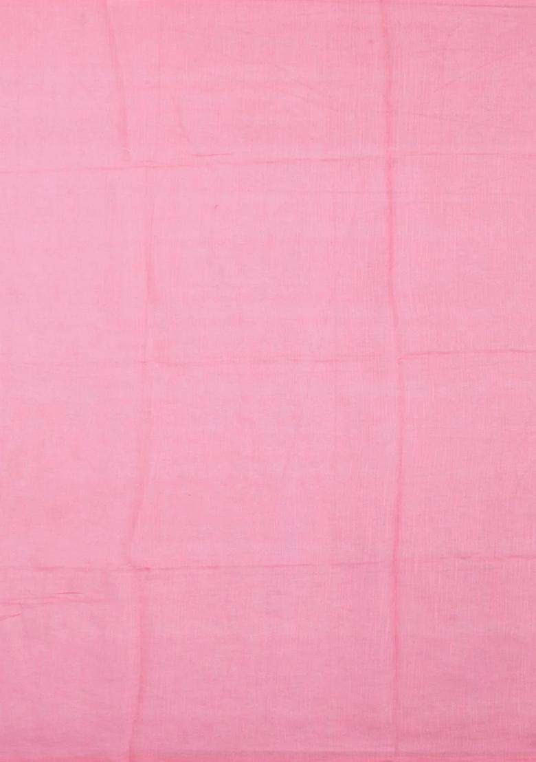 White Printed Synthetic Linen Saree With Abstract Motifs For Women - Indya