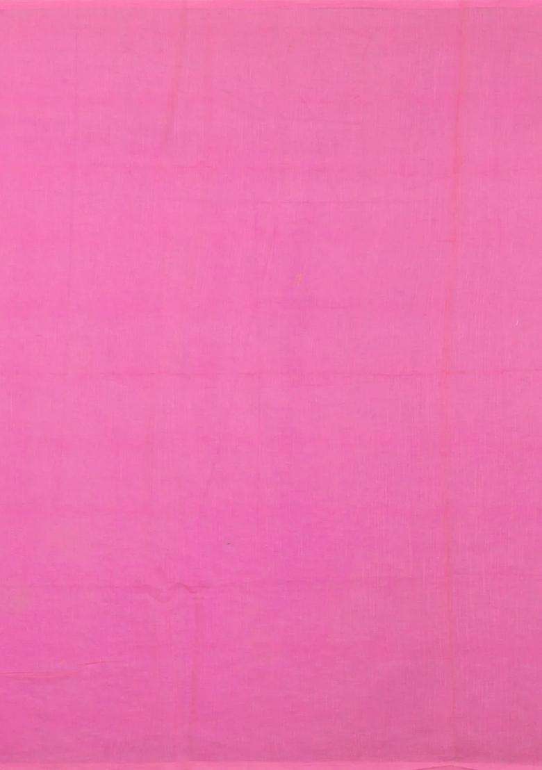 Pink Printed Synthetic Linen Saree With Abstract Motifs For Women - Indya