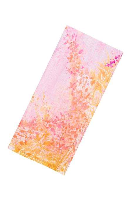 Pink Printed Synthetic Linen Saree With Abstract Motifs For Women