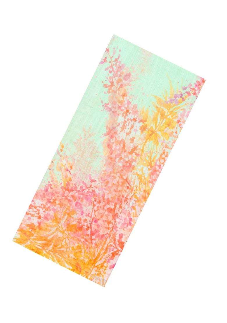 Mint Green Printed Synthetic Linen Saree With Abstract Motifs For Women - Indya
