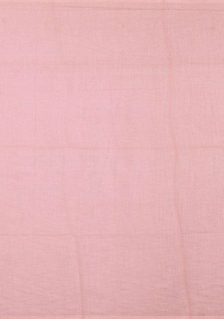 White Printed Synthetic Linen Saree With Bird Motifs For Women - Indya