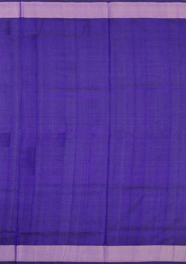 Violet Handloom Uppada Silk Saree With Meena Zari Motifs With Buttas And Brocade Design For Women - Indya