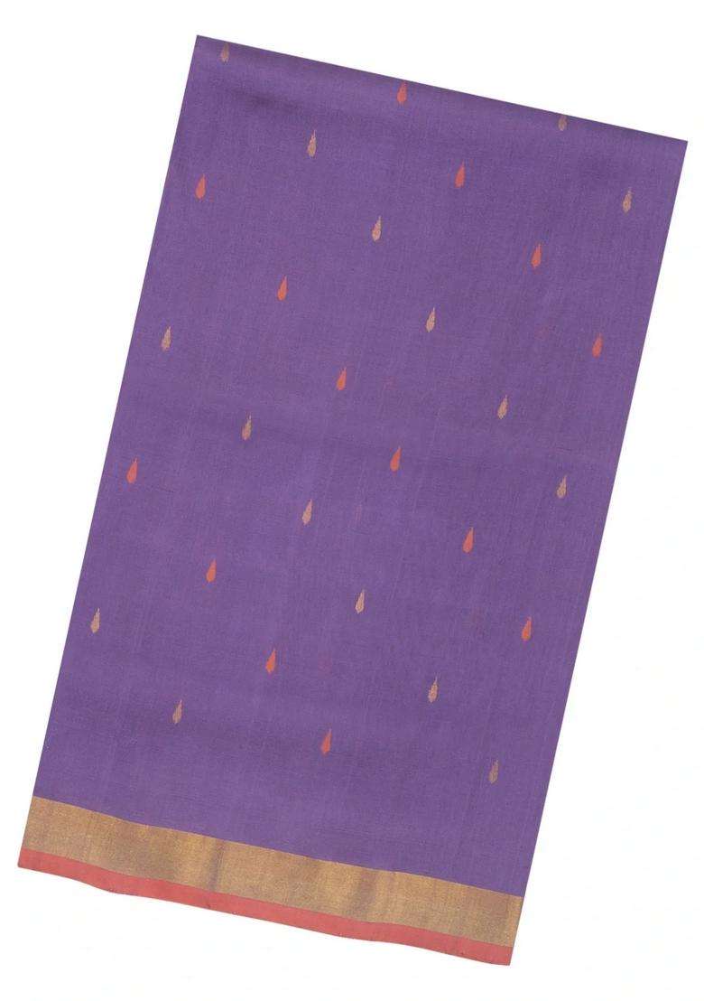Lilac Handloom Uppada Silk Saree With Meena Buttas With Buttas And Brocade Design For Women - Indya