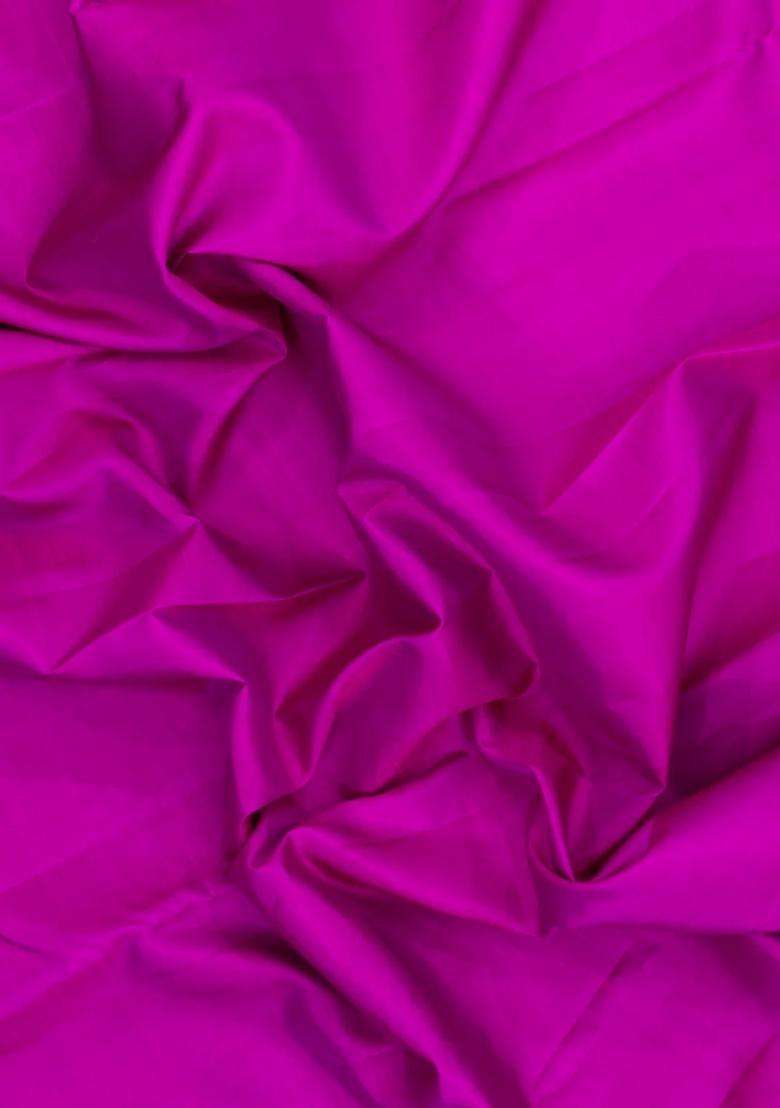 Magenta Handloom Kanchipuram Silk Saree With Zari Buttas With Buttas And Brocade Design For Women - Indya