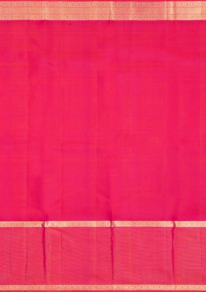 Magenta Handloom Kanchipuram Silk Saree With Buttas With Buttas And Brocade Design For Women - Indya