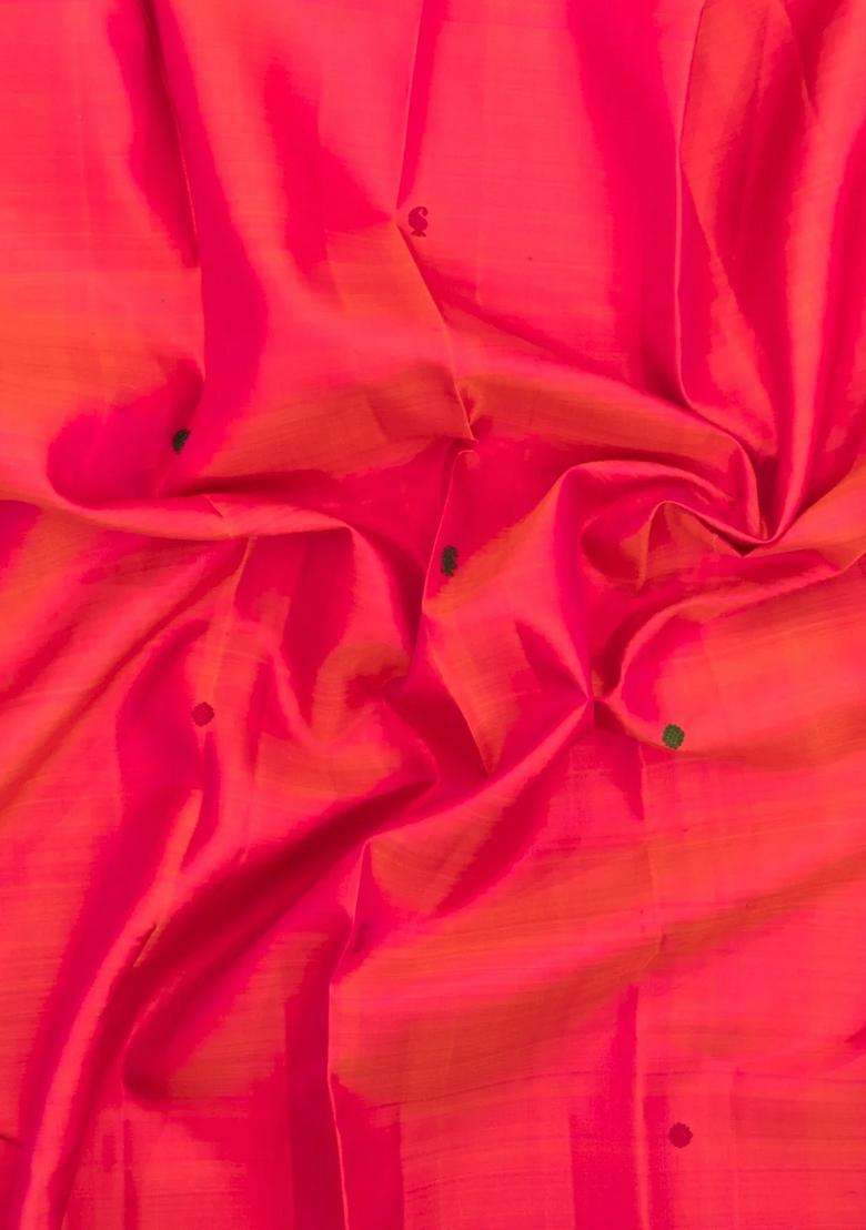 Pink Handloom Kanchipuram Silk Saree With Zari Buttas Border With Buttas And Brocade Design For Women - Indya