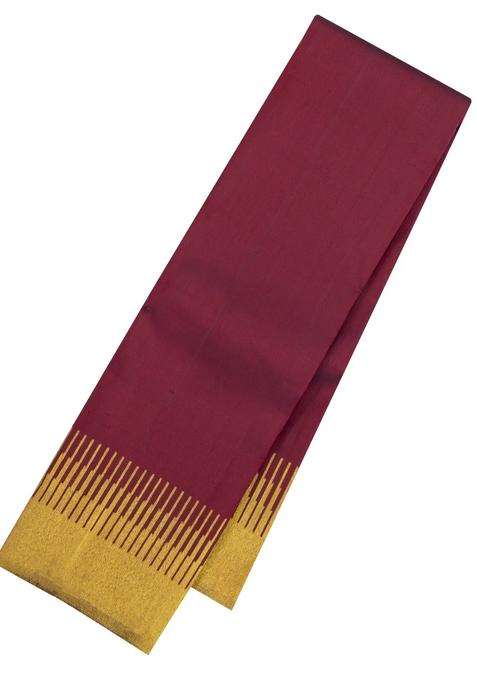 Maroon Handloom Kanchipuram Silk Saree With Combtooth Border With Traditional Woven Design For Women