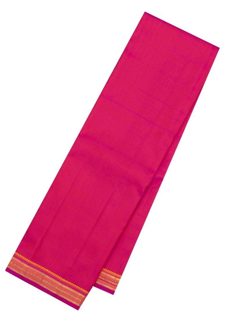Pink Handloom Kanchipuram Silk Saree With Zari Border With Traditional Woven Design For Women - Indya