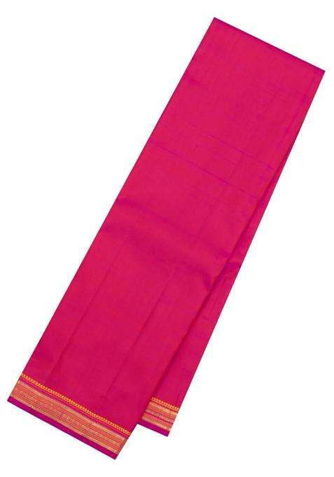 Pink Handloom Kanchipuram Silk Saree With Zari Border With Traditional Woven Design For Women