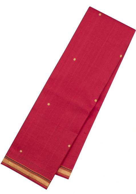 Crimson Handloom Kanchipuram Silk Saree With Raindrop Buttas With Buttas And Brocade Design For Women