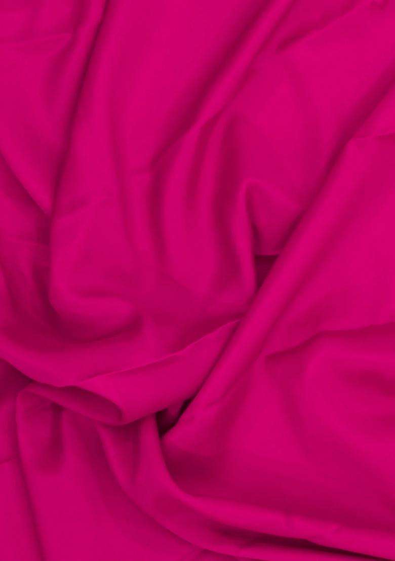 Pink Woven Mysore Silk Crepe Saree With Contrast Border With Traditional Woven Design For Women - Indya