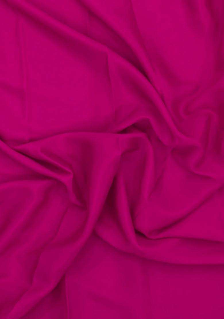 Magenta Woven Mysore Silk Crepe Saree With Contrast Border With Traditional Woven Design For Women - Indya