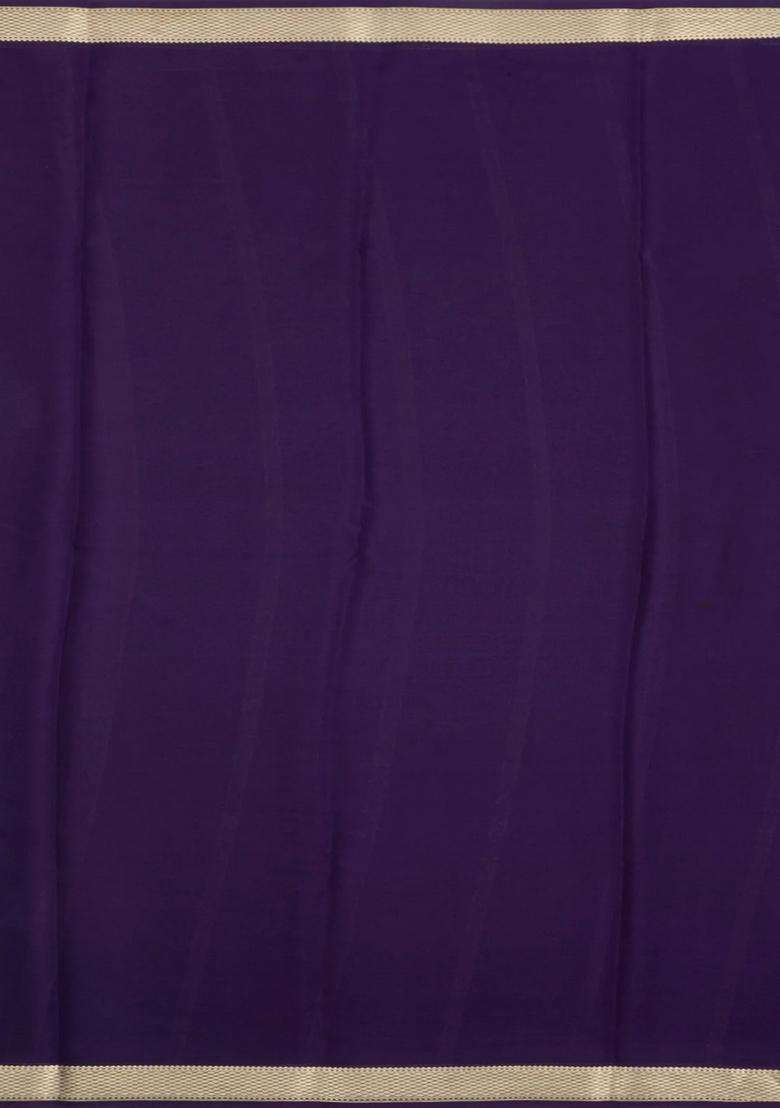 Magenta Woven Mysore Silk Crepe Saree With Contrast Border With Traditional Woven Design For Women - Indya