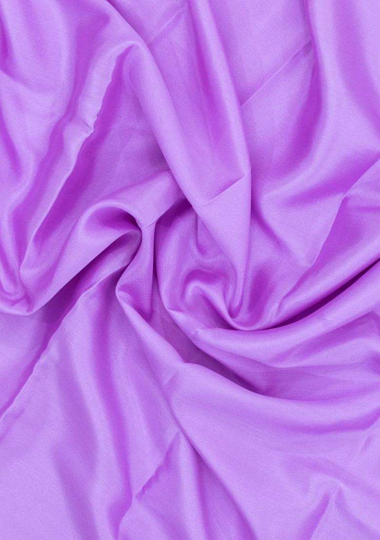 Lavander Lavender Woven Mysore Silk Crepe Saree With Contrast Border With Traditional Woven Design For Women - Indya