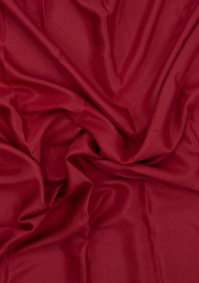 Crimson Woven Mysore Silk Crepe Saree With Contrast Border With Traditional Woven Design For Women - Indya