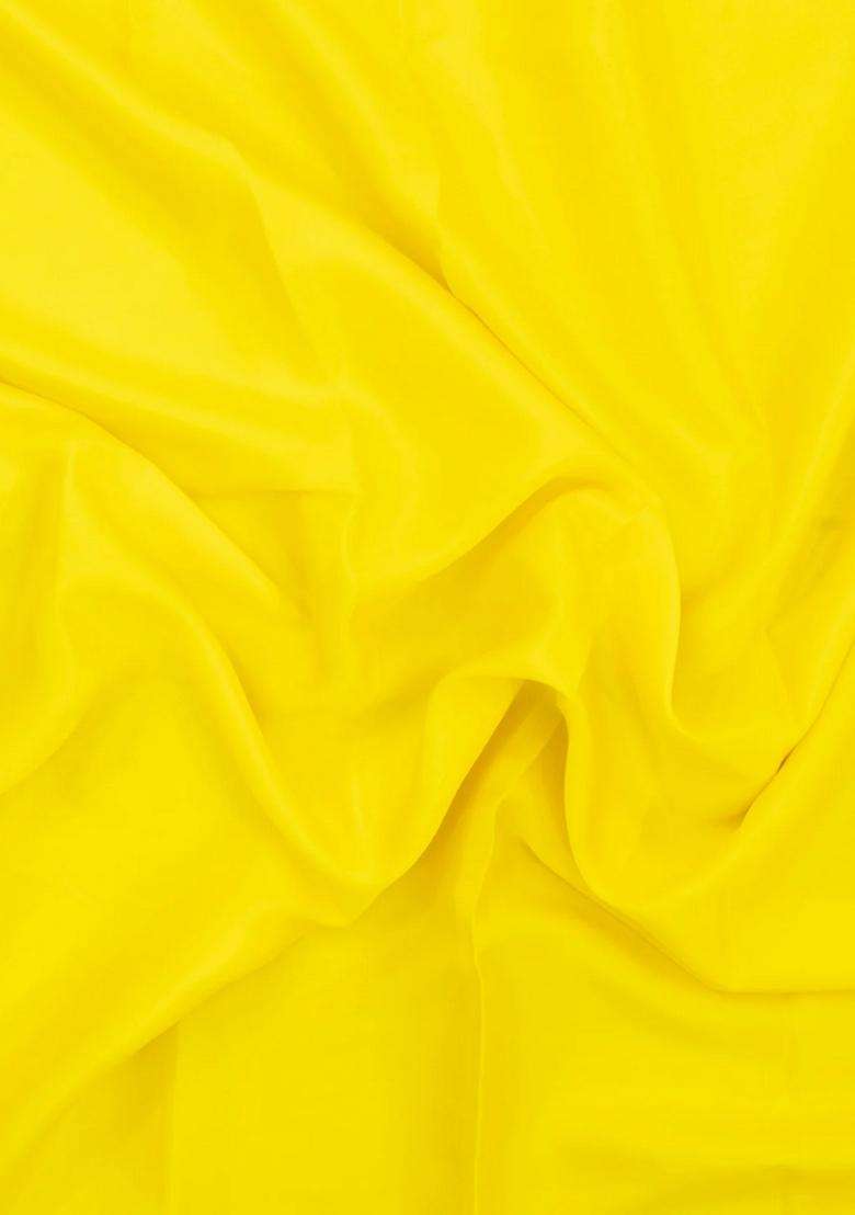 Yellow Woven Mysore Silk Crepe Saree With Contrast Border With Traditional Woven Design For Women - Indya